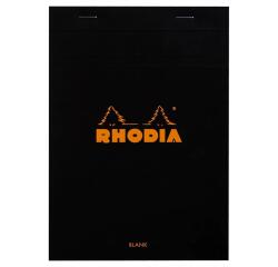 Bloc agrafé Rhodia N°16 14,8x21 cm 80 feuillets uni 80g - Noir