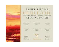 Papier Huile lin naturel bloc collé 1 côté 12F 24x30cm 240g