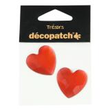 Sachet 2 coeurs 3cm - rouge - Rouge