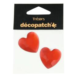 Sachet 2 coeurs 3cm - rouge - Rouge