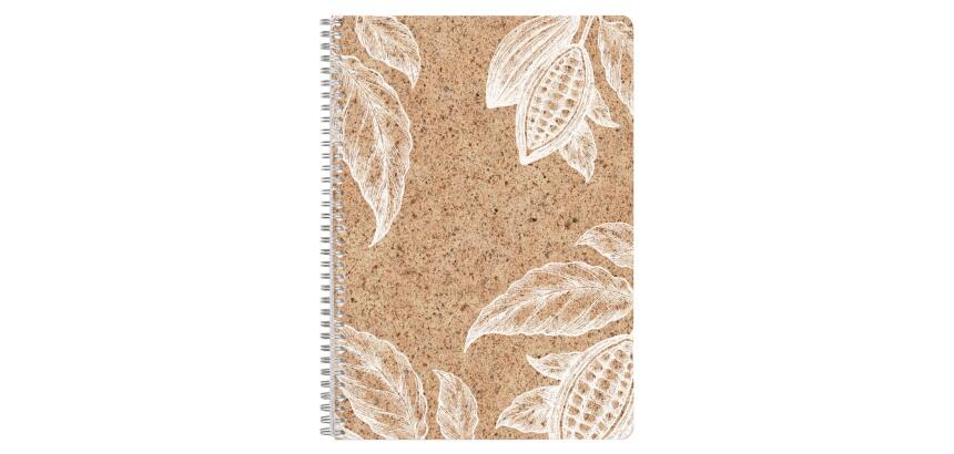 Cocoa motif, Cahier reliure intégrale A4 - 21 x 29,7 cm, 148 pages, Ligné + marge, ass. - Cacao