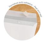Boite de 500 Enveloppes Blanches DL-110x220mm - Auto-Adhésives - 90g/m2 - Fenêtre PET 35x100 (position 20/20) - Blanc