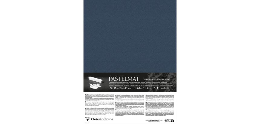 Pastelmat contrecollé 5 feuilles 24x32cm - Bleu foncé