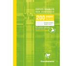 Copies doubles sous étui A4 200 pages non perforées grands carreaux