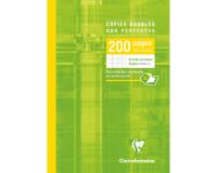 Copies doubles sous étui A4 200 pages non perforées grands carreaux