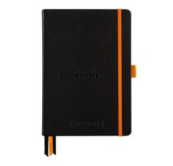 Rhodiarama Goalbook rembordé rigide A5 240 pages dot papier ivoire 90g - Noir