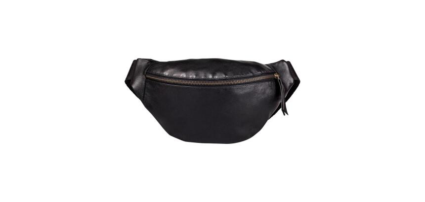 Sac banane en cuir 30x16,2 cm - Noir
