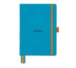 Rhodiarama Goalbook rembordé rigide A5 240 pages dot papier ivoire 90g - Turquoise