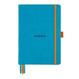 Rhodiarama Goalbook rembordé rigide A5 240 pages dot papier ivoire 90g - Turquoise