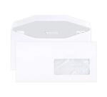 Boite de 500 Enveloppes Blanches DL2-114x229mm - Gommées Mécanisables - 80g/m2 - Fenêtre Papier Cristal 45x100 (position 20/20) - pour machine de mise sous pli automatique - Blanc