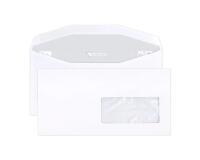 Boite de 500 Enveloppes Blanches DL2-114x229mm - Gommées Mécanisables - 80g/m2 - Fenêtre Papier Cristal 45x100 (position 20/20) - pour machine de mise sous pli automatique - Blanc