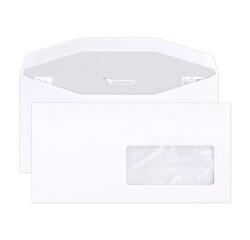 Boite de 500 Enveloppes Blanches DL2-114x229mm - Gommées Mécanisables - 80g/m2 - Fenêtre Papier Cristal 45x100 (position 20/20) - pour machine de mise sous pli automatique - Blanc