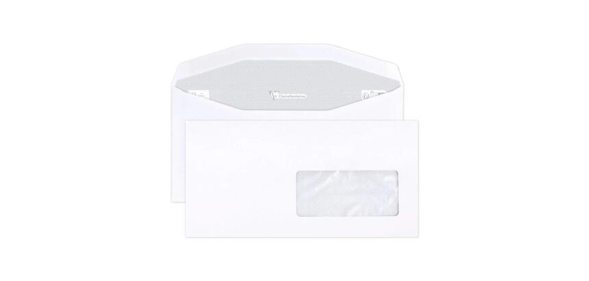 Boite de 500 Enveloppes Blanches DL2-114x229mm - Gommées Mécanisables - 80g/m2 - Fenêtre Papier Cristal 45x100 (position 20/20) - pour machine de mise sous pli automatique - Blanc