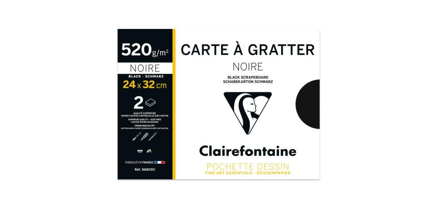 Carte à Gratter pochette 2F 24x32cm 520g - Noir