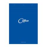 Bloc de bureau Office agrafé en-tête A4 100 feuilles petits carreaux 56 g - Bleu