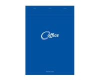 Bloc de bureau Office agrafé en-tête A4 100 feuilles petits carreaux 56 g - Bleu