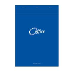 Bloc de bureau Office agrafé en-tête A4 100 feuilles petits carreaux 56 g - Bleu