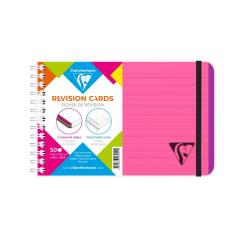 Carnet de fiches de révision Linicolor FRESH reliure intégrale 15,2x10,2 cm 50 fiches ligné 5 bandes de couleurs couverture plastique polypropyène rainuré - Fuchsia