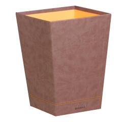 Rhodiarama corbeille à papier simili cuir italien 27x27x32 cm - Chocolat