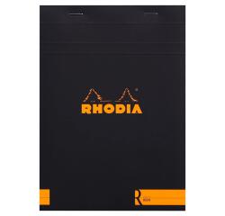 Rhodia le R N°16, geniet blok 14,8x21 cm, 70 blad gelijnd, 90g - Zwart