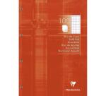 Bloc de cours encollé grand côté A4 200 pages détachables perforées 4 trous quadrillé 4x8 - Tangerine