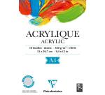 Acrylique bloc collé 1 côté 10F A4 360g
