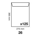 Boite de 125 Pochettes Kraft Adour Brun 26-275x365 mm - Auto-Adhésives - 120g/m2 - Brun