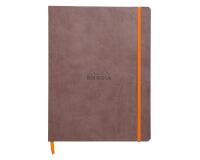 Rhodiarama carnet souple 19x25 cm 160 pages ligné papier ivoire 90g fermeture élastique - Chocolat