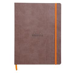 Rhodiarama carnet souple 19 x 25 cm 160 pages ligné papier ivoire 90g fermeture élastique