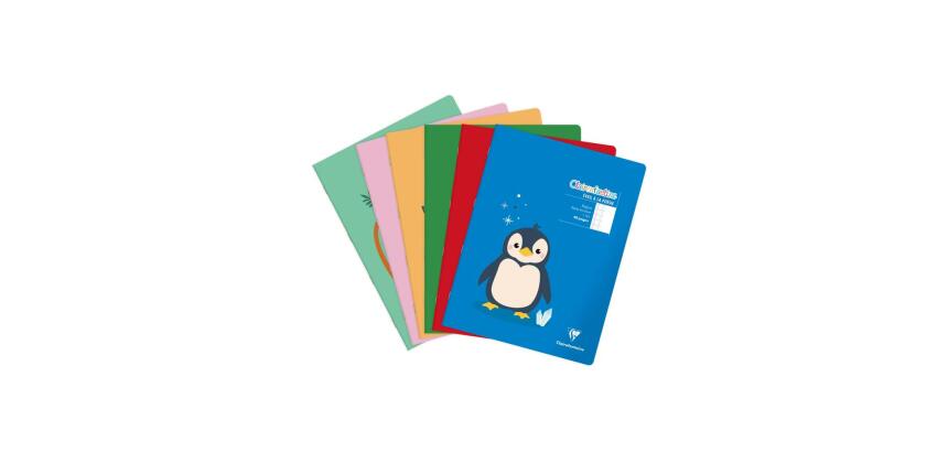Cahier de poésie piqué Clairenfantine 24x32cm 48p grands carreaux + uni Couleur aléatoire - Assortis