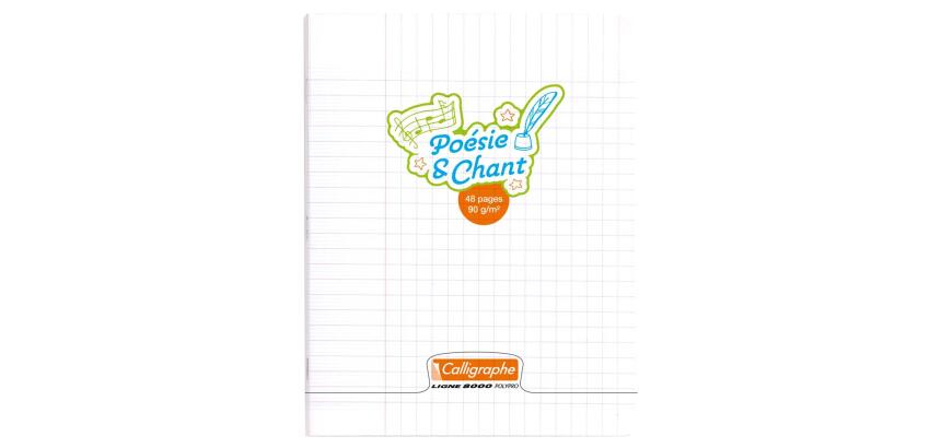 Cahier Poésie et Chant piqué 8000 POLYPRO 17x22 cm 48 pages grands carreaux + uni 90 g - Incolore