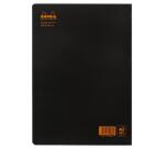 Cahier piqué Rhodia Classic 21x29,7 cm 96 pages ligné non détachables 80g - Noir