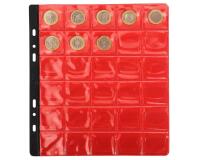 Pak van 3 hoezen voor munten - 30 vakjes van 30mm diameter - 24,5x25cm - Transparant