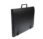 Valisette arts graphiques à poignée Dos 26 mm polypropylène rigide 12/10e - Pour format 1/2 raisin - Noir