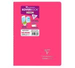 Cahier reliure intégrale enveloppante Koverbook Neon A4 160 pages petits carreaux + marge couverture polypropylène opaque - Assortis