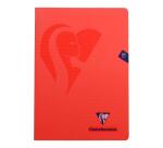 Cahier piqué Mimesys A4 80 pages ligné + marge couverture polypropylène Couleur aléatoire - Assortis