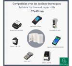 Bobinas Exacompta para ticketes de tarjetas de banco 57x40x12x10 - 2 pliegues quimicos independiente