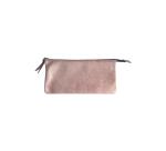 PLUME Grande pochette 2 compartiments en Daim irisé 22x11cm - Cuivre