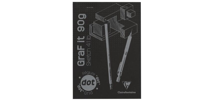GraF'it dot bloc agrafé 80F A5 90g - Noir