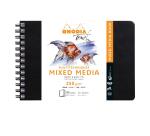 Rhodia Touch Mixed Media Book, papier Paint'On extra-blanc 250g - A5 paysage, 64 pages - Noir