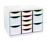 Moule de classement Storebox Multi 11 tiroirs Black Office - Blanc/arlequin