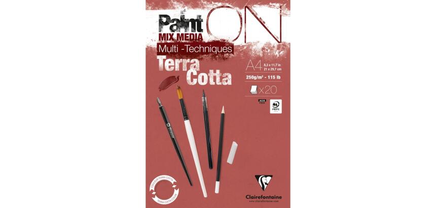 Bloc PaintON TERRACOTTA collé A4 20F