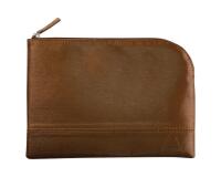 Rhodiarama pochette zippée en simili cuir - taille M (16x22 cm) - Bronze