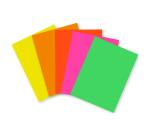 PAPIER AFFICHE FLUO, Paquet de 100 feuilles 90g/m² au format 21x29,7cm - Assortiment