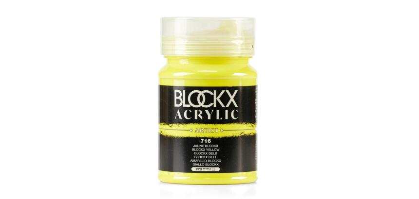 Peinture acrylique fine pot 500ml - Jaune blockx