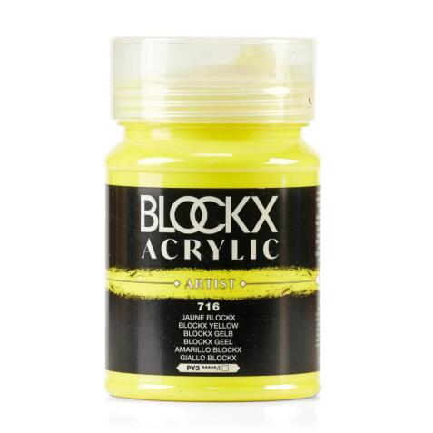 Peinture acrylique fine pot 500ml - Jaune blockx