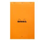 Bloc agrafé Rhodia N°19 21x31,8 cm 80 feuillets ligné avec marge 80g - Orange