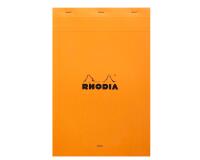 Gehefter Notizblock Rhodia No.19 A4+ 21x31,8cm 80 Blatt liniert mit Rand 80g - Orange