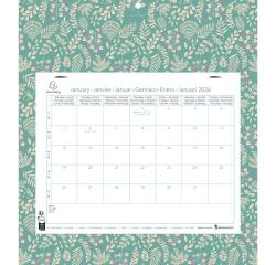 Calendrier mensuel EasyCal Mini Labo avec feuillets détachables 24 x 18 cm agrafé sur plaque cartonnée imprimée 27,5 x 30,5 cm 2026 - Visuels assortis