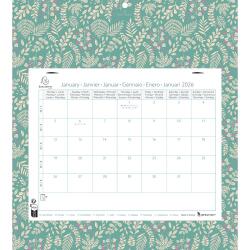 Calendrier mensuel EasyCal Mini Labo avec feuillets détachables 24 x 18 cm agrafé sur plaque cartonnée imprimée 27,5 x 30,5 cm 2026 - Visuels assortis